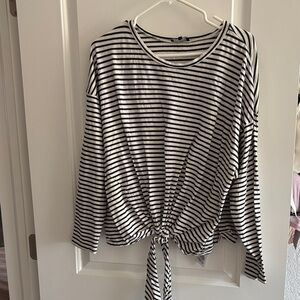 7 For All Mankind Navy blue and White Striped top